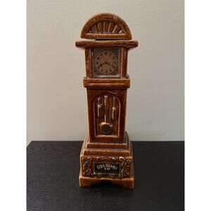 Vintage Ezra Brooks 12 Year Old Kentucky Bourbon Grandfather Clock Decanter 1970